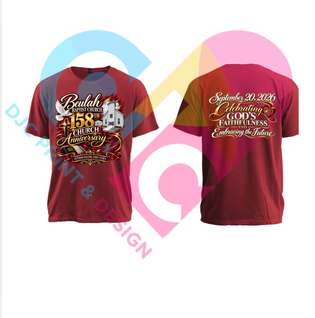 Beulah Baptist anniversary t-shirt