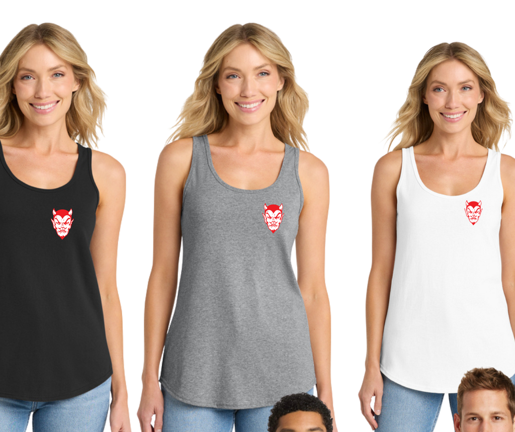 Ladies Red Devil band tank top