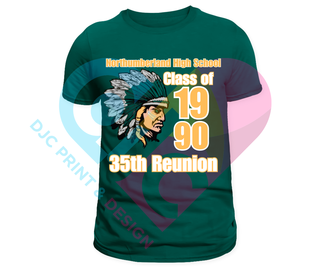 Northumberland High class of 1990 reunion t-shirt.