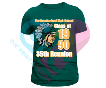 Northumberland High class of 1990 reunion t-shirt.